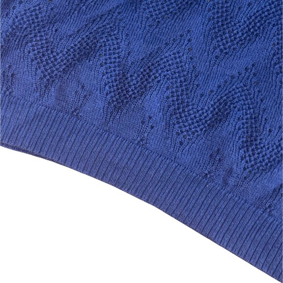 Stradivarius womens Light Weight Open Knit Sweater-Blue-Size M-GUC - Picture 5 of 7